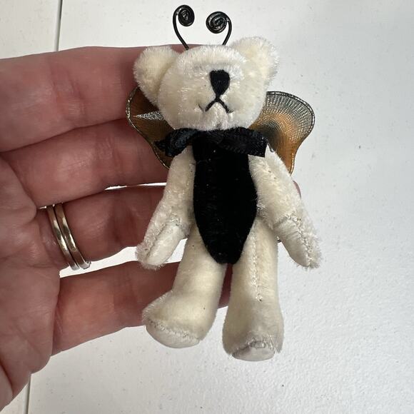 Boyds Bears Wuzzies Butterfly Bear Ornament Wuzzie Bearwear Moveable Limbs - Picture 4 of 8